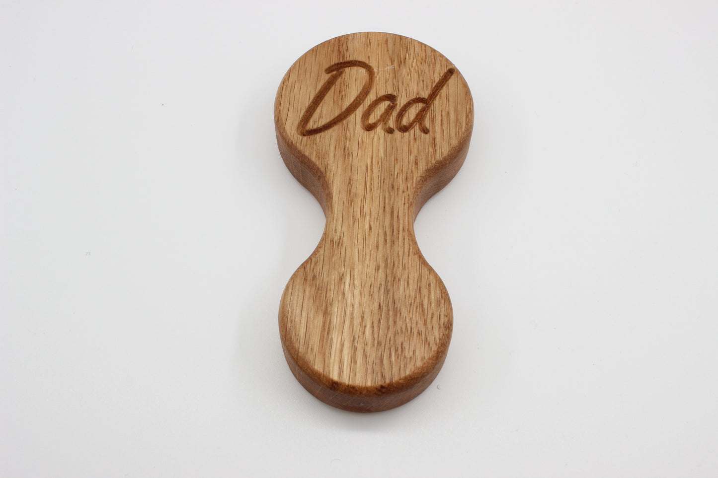 Signature Oak Bottle Opener - Engraved 'Dad'