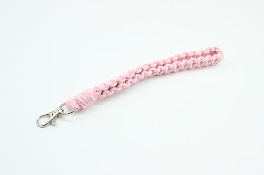 Pink Macrame Wristlet