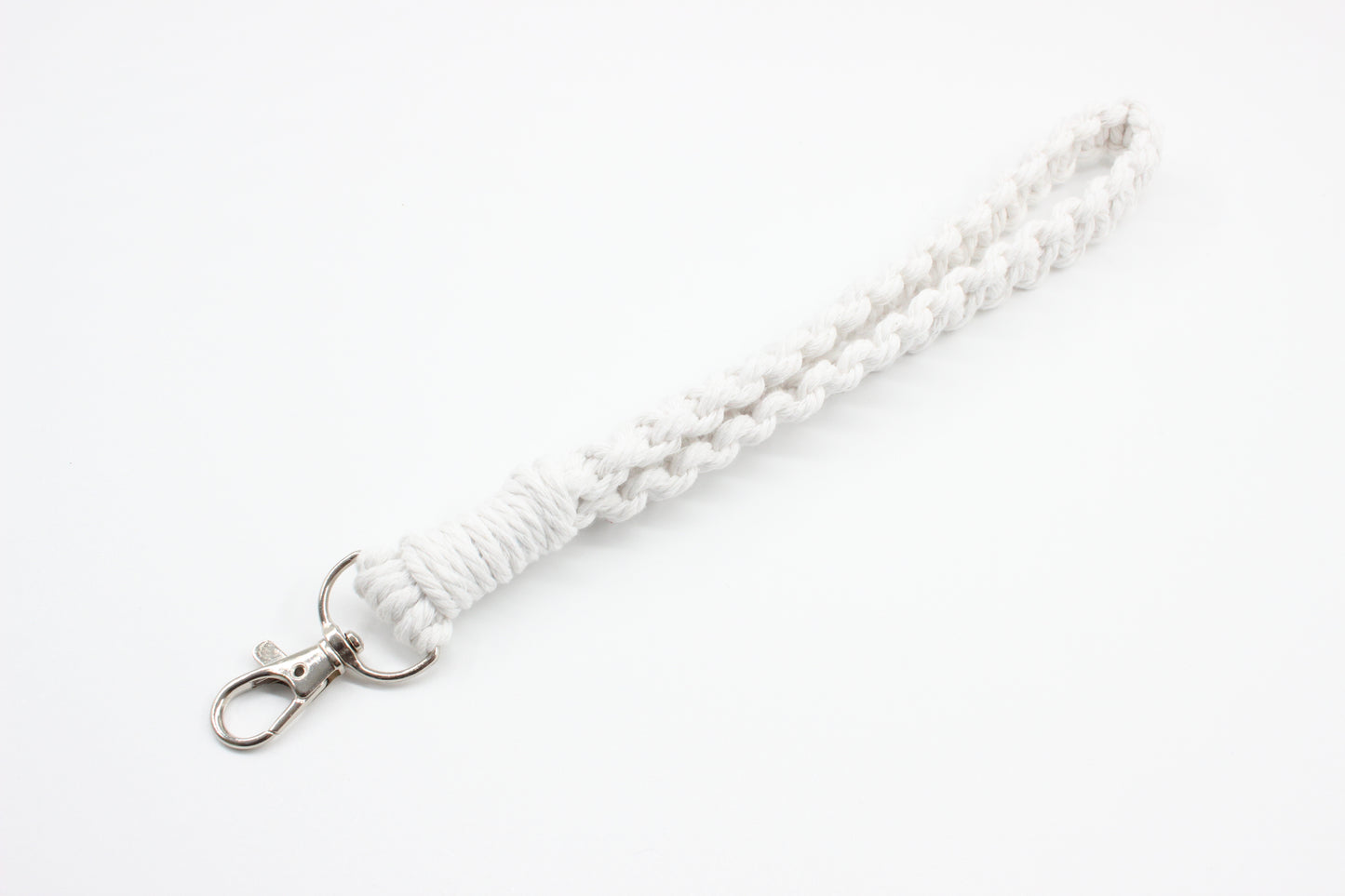 White Macrame Wristlet