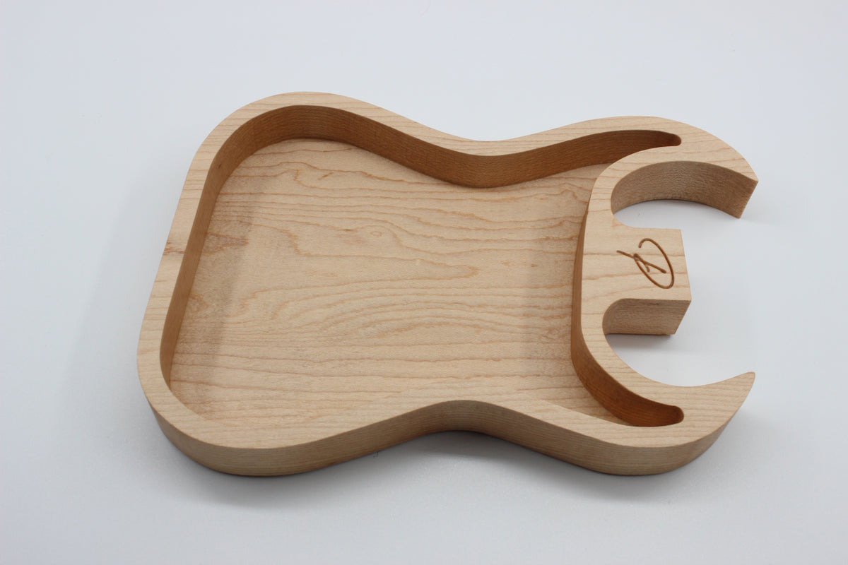 Maple Bison style valet tray showing carved storage area