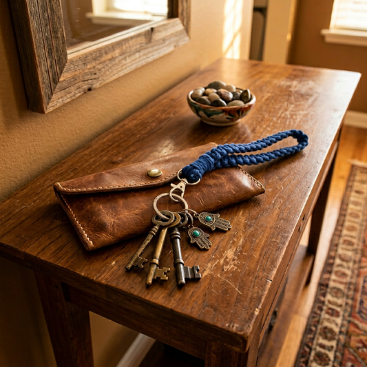 Royal Blue Macrame Wristlet
