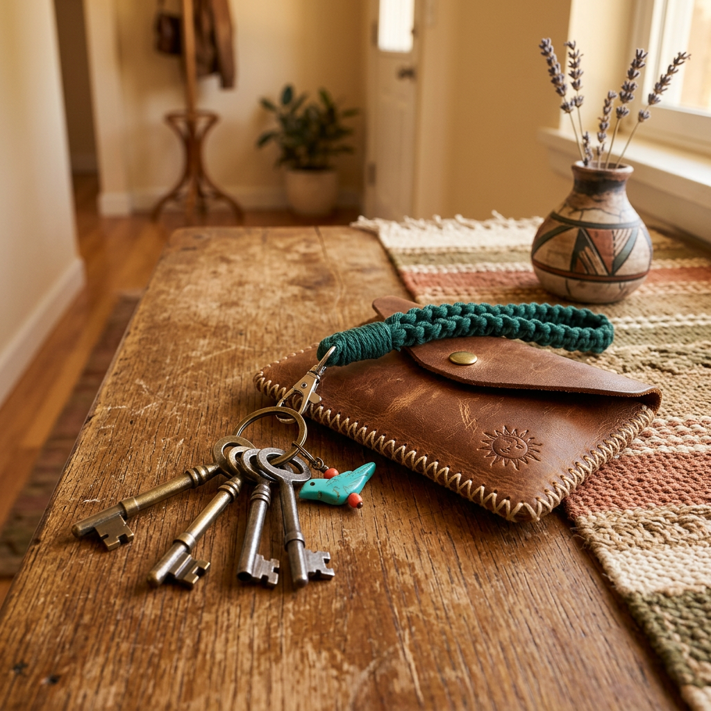 Green Macrame Wristlet