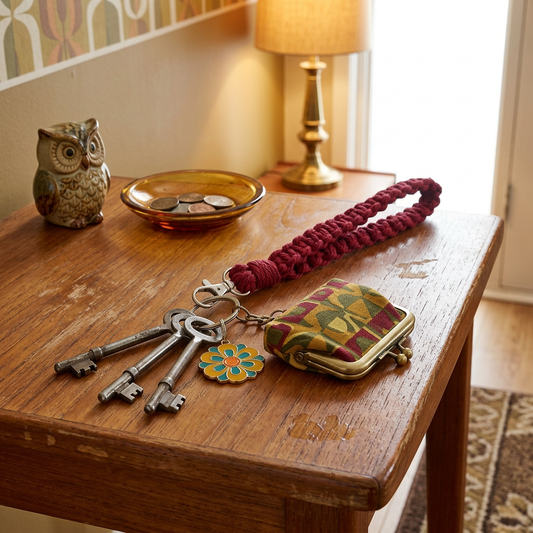 Red Macrame Wristlet
